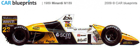 1989 Minardi M189 F1 OW blueprint