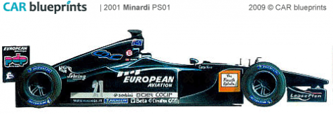 2001 Minardi PS01 F1 OW blueprint