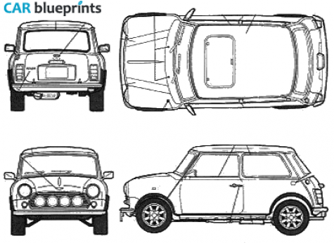 1968 Mini Cooper Old Italian Job Stella Bridger Model Hatchback blueprint