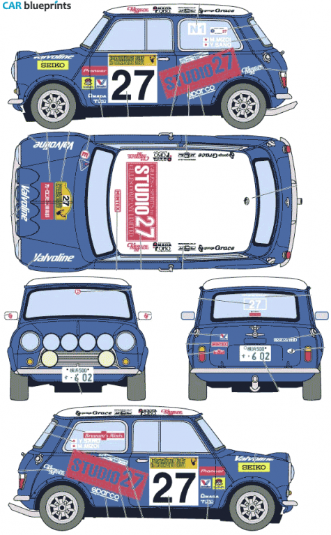 1964 Mini Cooper Hatchback blueprint