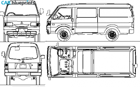 2010 Mitsubishi Delica Cargo Van blueprint