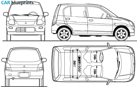 2010 Mitsubishi Minica Hatchback blueprint