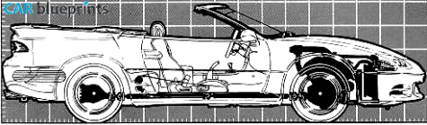 1995 Mitsubishi 3000GT Spyder VR 4 Cabriolet blueprint