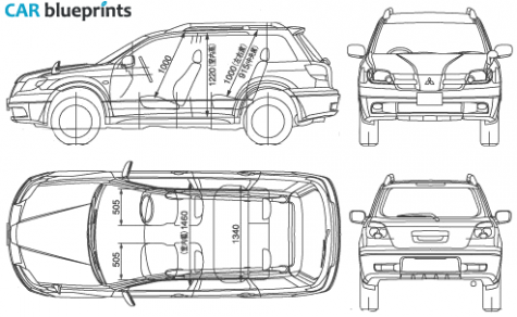 2005 Mitsubishi Airtreck SUV blueprint