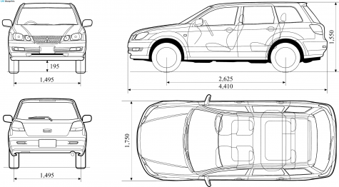 2005 Mitsubishi Airtek SUV blueprint