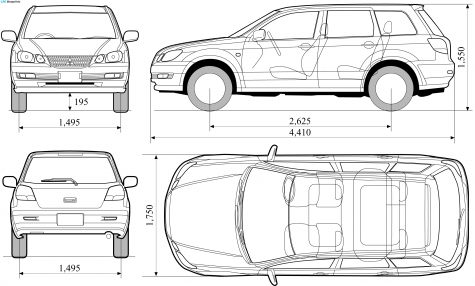 2001 Mitsubishi Airtek SUV blueprint