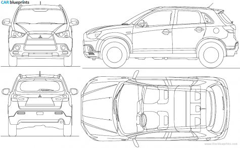 2010 Mitsubishi ASX SUV blueprint