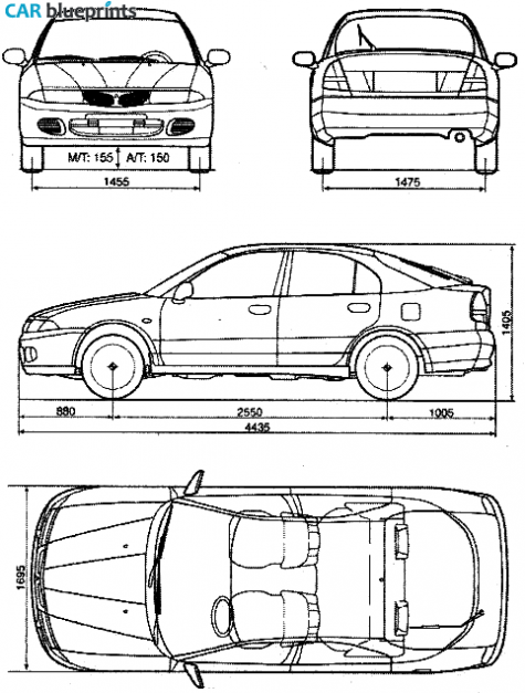 1995 Mitsubishi Carisma Hatchback blueprint