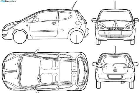 2006 Mitsubishi Colt  CZ 3 Hatchback blueprint