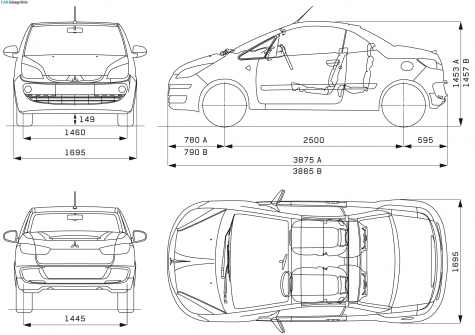 2007 Mitsubishi Colt CZC Coupe blueprint