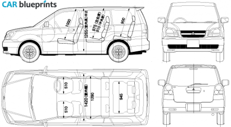 2005 Mitsubishi Dion SUV blueprint