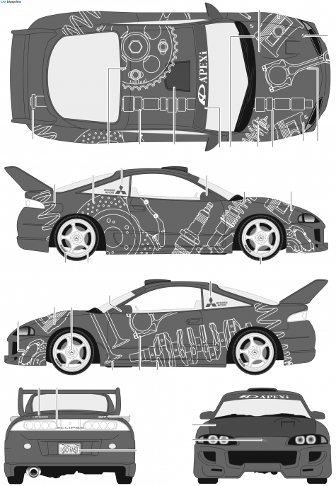 1999 Mitsubishi Eclipse Coupe blueprint