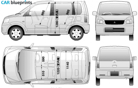 2005 Mitsubishi Ek Hatchback blueprint