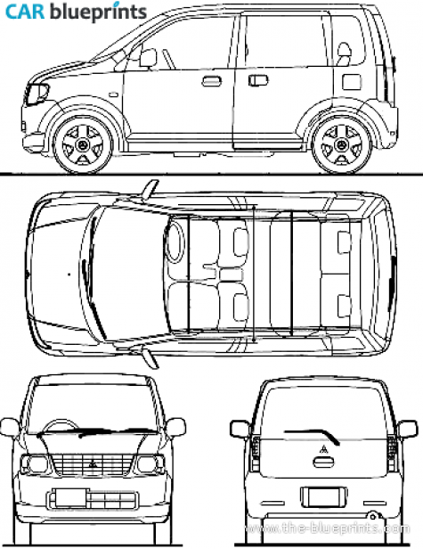 2010 Mitsubishi EK Microvan blueprint