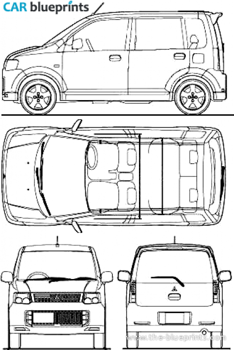 2010 Mitsubishi EK Sport Microvan blueprint