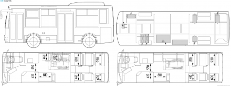 2007 Mitsubishi - Fuso Aero Midi ME Bus blueprint