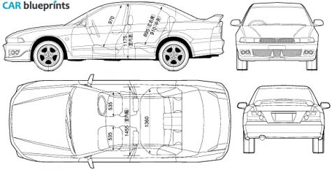 1996 Mitsubishi Galant Sedan blueprint