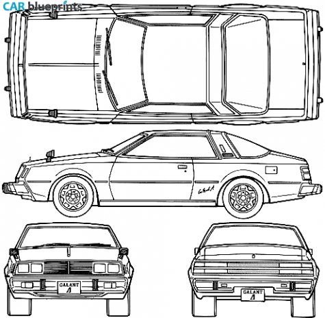 1976 Mitsubishi Galant Sapporo Coupe blueprint