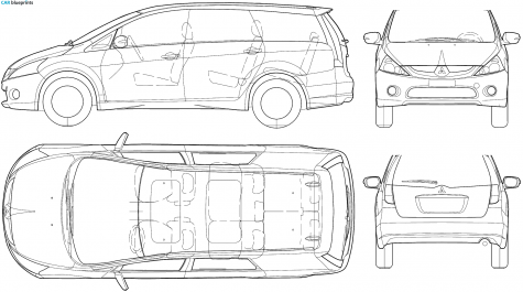 2005 Mitsubishi Grandis Minivan blueprint