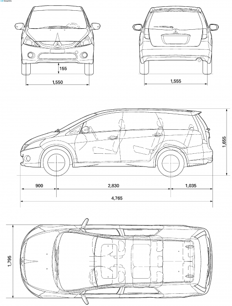 2007 Mitsubishi Grandis Minivan blueprint