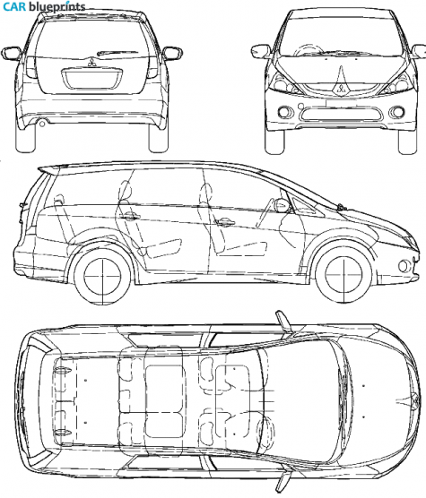 2007 Mitsubishi Grandis Minivan blueprint