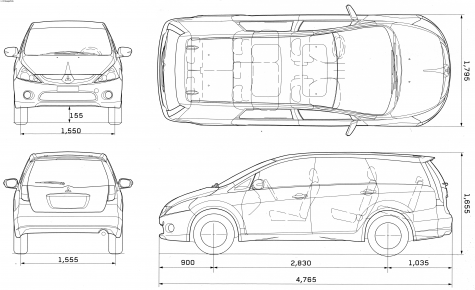 2005 Mitsubishi Grandis Wagon blueprint