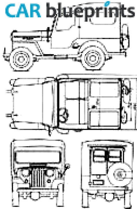 Mitsubishi Jeep SUV blueprint