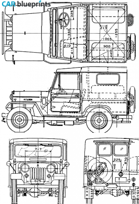 1967 Mitsubishi Jeep J20 SUV blueprint