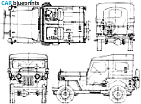 1967 Mitsubishi Jeep J3 SUV blueprint