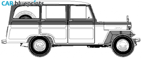 1967 Mitsubishi Jeep J30 Station Wagon blueprint