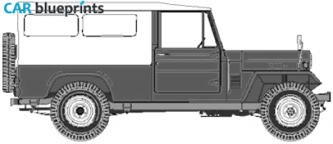 1967 Mitsubishi Jeep J40 SUV blueprint