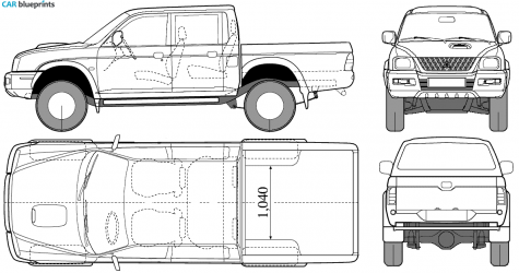 2002 Mitsubishi L200 Double Cab Pick-up blueprint