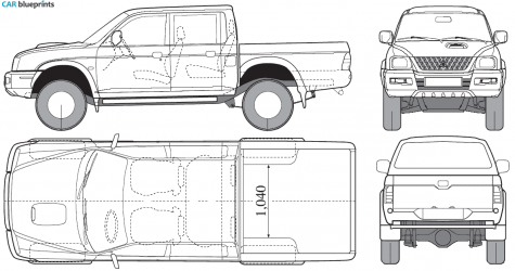 2006 Mitsubishi L200 double cub SUV blueprint