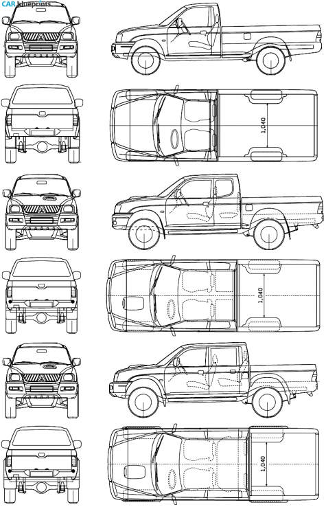 2006 Mitsubishi L200 magnum SUV blueprint