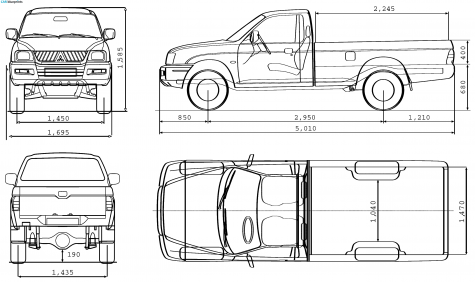 2007 Mitsubishi L200 Single Cab Pick-up blueprint