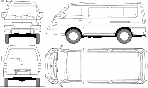 2005 Mitsubishi L300 LWB Bus blueprint