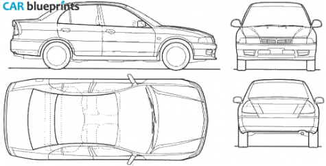 1998 Mitsubishi Lancer VI Sedan blueprint