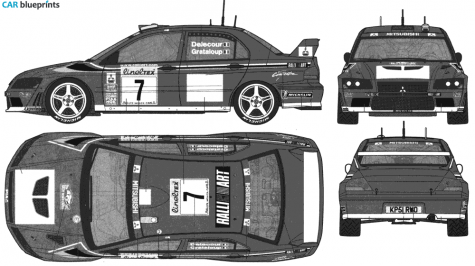 2003 Mitsubishi Lancer Evo VIII Sedan blueprint