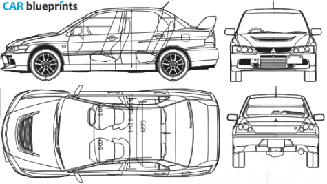 2006 Mitsubishi Lancer Evo IX Sedan blueprint