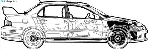 2003 Mitsubishi Lancer Evo VII Sedan blueprint