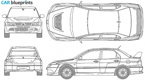 2006 Mitsubishi Lancer Evolution VIII Sedan blueprint