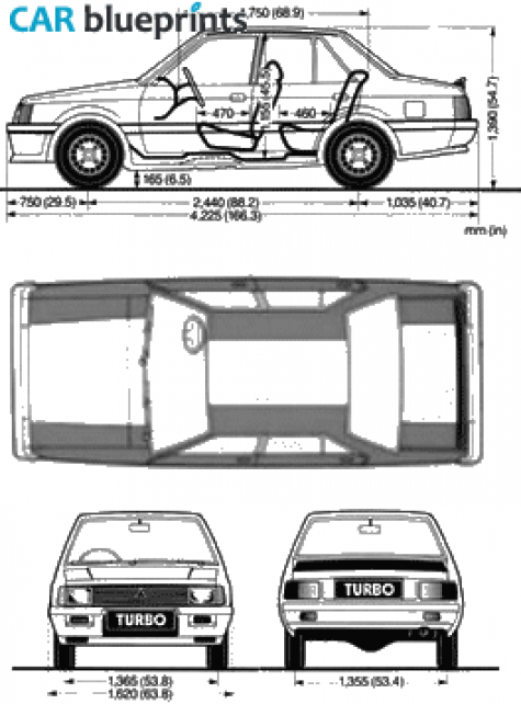 1982 Mitsubishi Lancer EX2000 Sedan blueprint