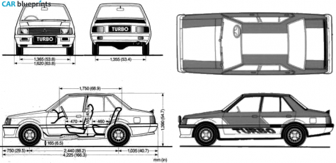 1982 Mitsubishi Lancer EX2000 Turbo Sedan blueprint