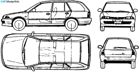 1993 Mitsubishi Lancer GLXI Wagon blueprint