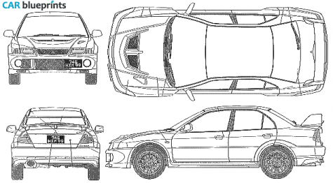 Mitsubishi Lancer  GSR Evo VI Sedan blueprint