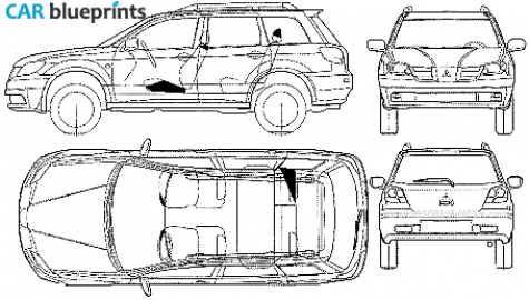 2004 Mitsubishi Outlander SUV blueprint