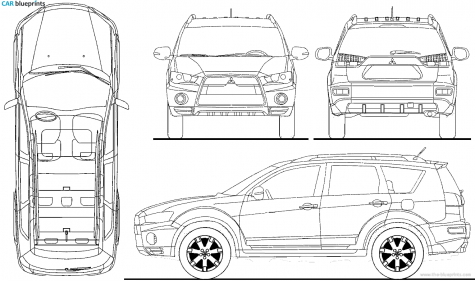 2010 Mitsubishi Outlander Wagon blueprint