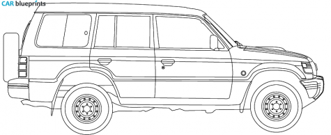 2002 Mitsubishi Pajero III 28LWB SUV blueprint