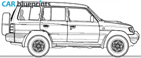 2009 Mitsubishi Pajero SFX SUV blueprint