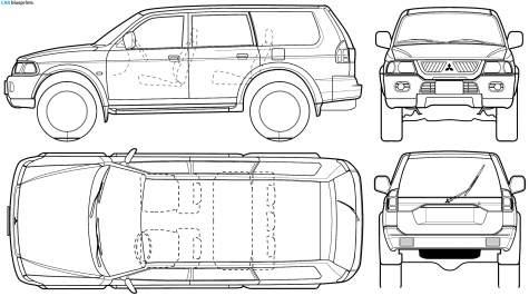 2005 Mitsubishi Pajero Sport SUV blueprint